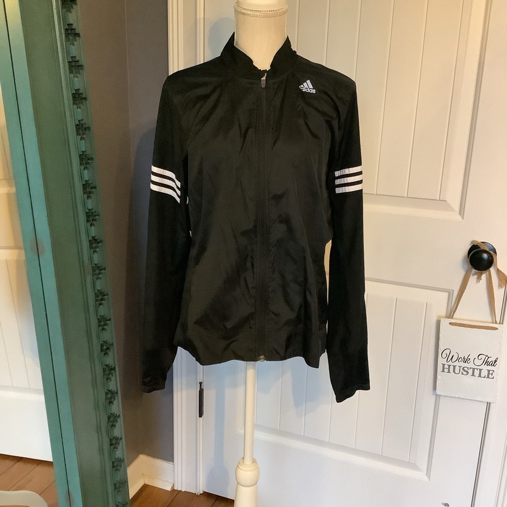 Adidas Response Running Jacket with White Sleeve Stripes‎